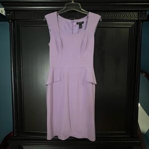 White House Black Market Lavender Peplum Midi Sheath Dress